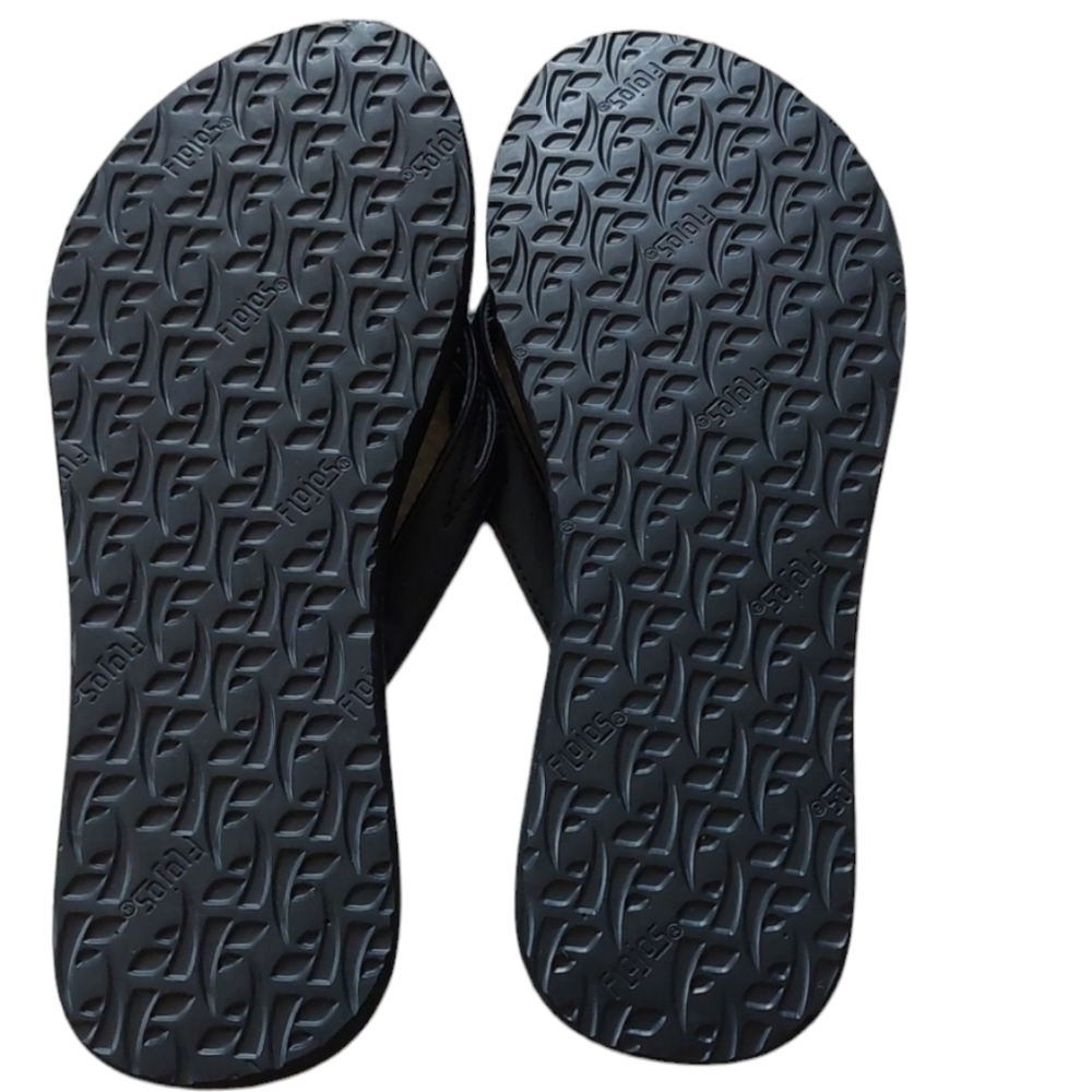 FLOJOS, SIZE 9, BLACK, LEATHER STRAP, RUBBER SLIPPER, NEW - Picture 2 of 6